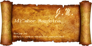 Jámbor Magdolna névjegykártya