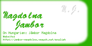 magdolna jambor business card